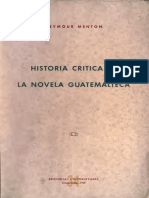 Historia Critica de La Novela en Guatemala Seymour Menton