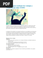 Dinámica para Trabajar Las Ventajas y Riesgos en Las Redes Sociales