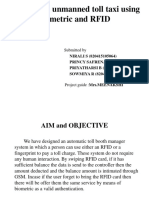 GSM Based Unmanned Toll Taxi Using Biometric and RFID: Submitted by