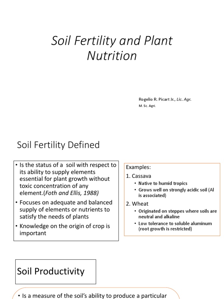 Soil Fertility and Plant Nutrition Overview | PDF | Soil Fertility ...