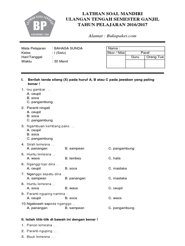 Mempersiapkan Diri Menghadapi Ujian Tengah Semester (UTS) Bahasa Sunda Kelas 4 SD: Panduan Lengkap dan Strategi Belajar Efektif