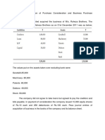 Problem 1 - (Calculation of Purchase Consideration and Business Purchase