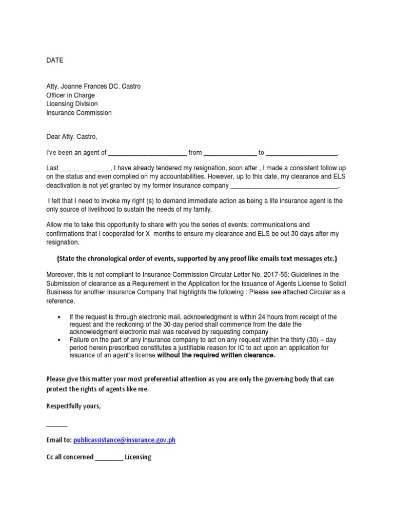 Request for Insurance Clearance Action | PDF