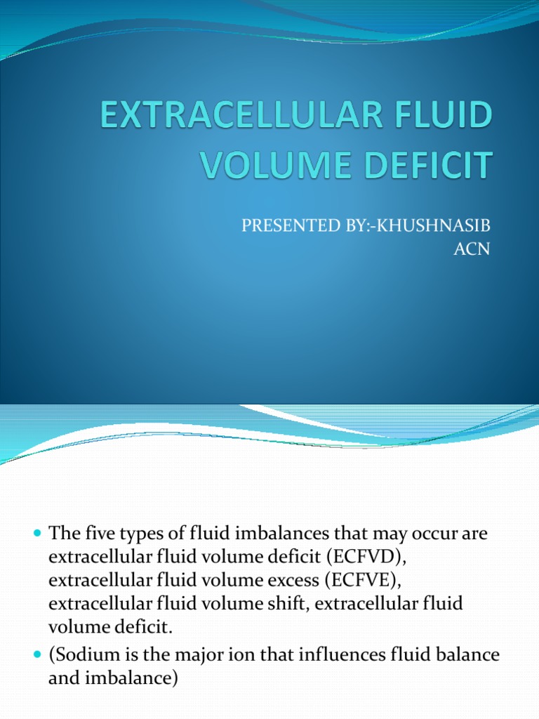 Extracellular Fluid Volum Deficit Blood Pressure Dehydration