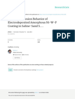 Erosion-Corrosion Behavior of Electrodeposited Amorphous Ni-W-P Coating in Saline-Sand S...