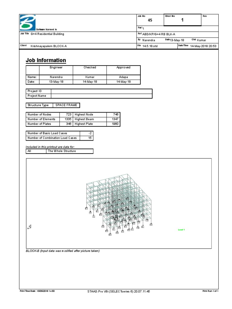 G+4 Residential Building Project Data | PDF