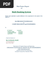 Multi Banking System: Mini Project Report On