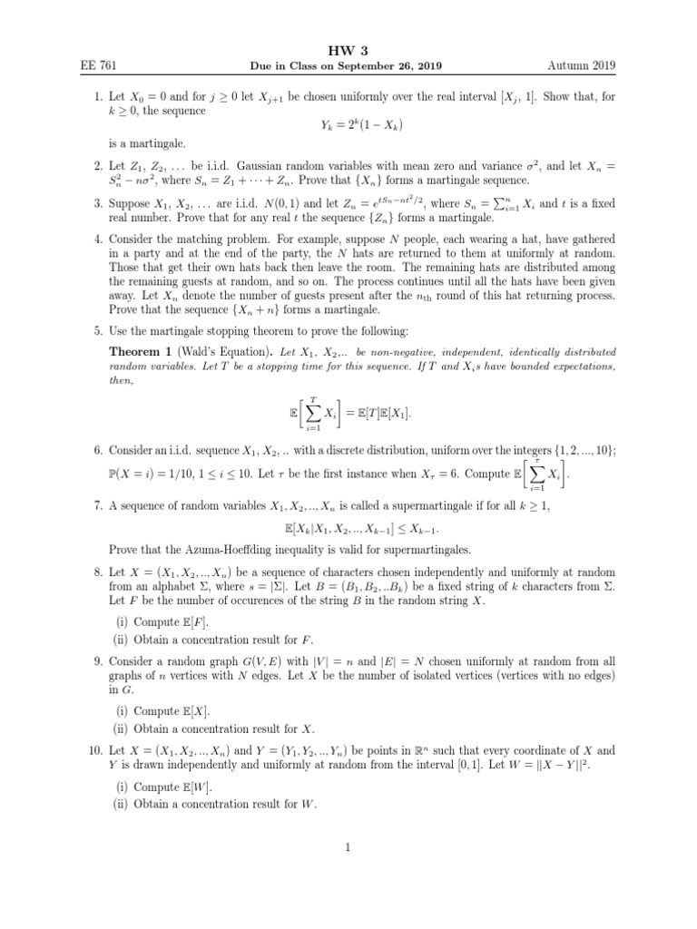 Martingale Problems and Theorems in Probability | PDF | Measure Theory ...
