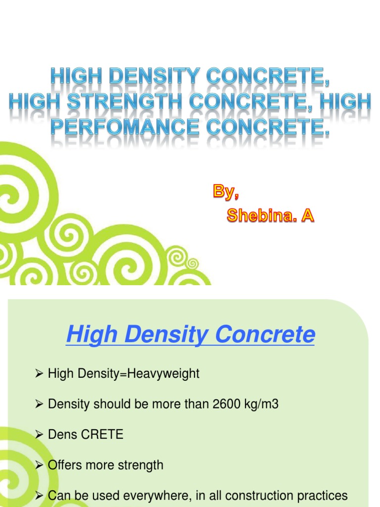 High Density and Performance Concrete | PDF | Concrete | Cement