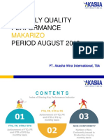 Monthly Quality Performance Period August 2018: Makarizo