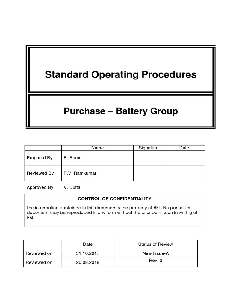 SOP Purchase Dept PDF Specification (Technical Standard