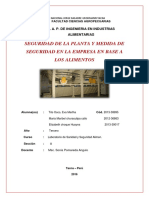 Seguridad de Plantas y Medidas de Seguridad en La Empresa en Base a Los Alimentos Trabajo Terminado Word