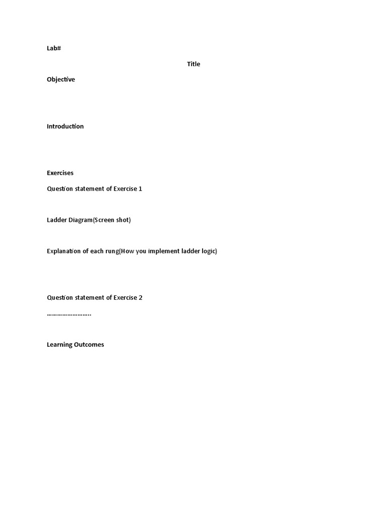 Ladder Logic Exercises and Outcomes | PDF