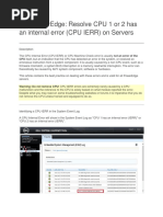 Dell Poweredge: Resolve Cpu 1 or 2 Has An Internal Error (Cpu Ierr) On Servers