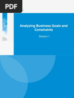 Analyzing Business Goals and Constraints: Session 1