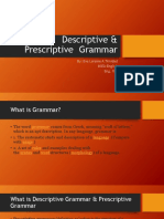 Descriptive and Prescriptive Grammar