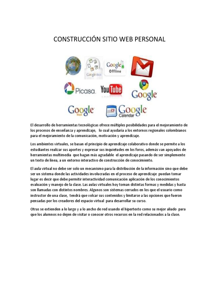 Construcción de un Sitio Web Personal | PDF | Crecimiento personal y ...