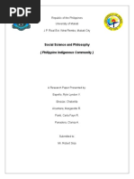 Social Science and Philosophy: (Philippine Indigenous Community)