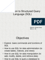 Introduction To Structured Query Language (SQL) : Made By: Shivba Pawar Roll No.: 39