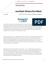The IBM - Lenovo Deal - Victory For China - Knowledge@Wharton