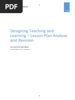 Designing Teaching and Learning - Lesson Plan Analyse and Revision