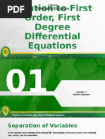 Lecture 3 - Solution To First Order, First Degree de