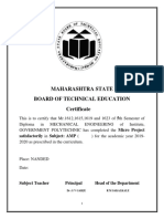 Maharashtra State Board of Technical Education Certificate