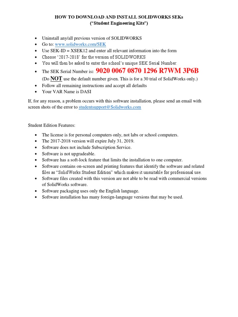 Downloading SolidWorks Student Edition | PDF