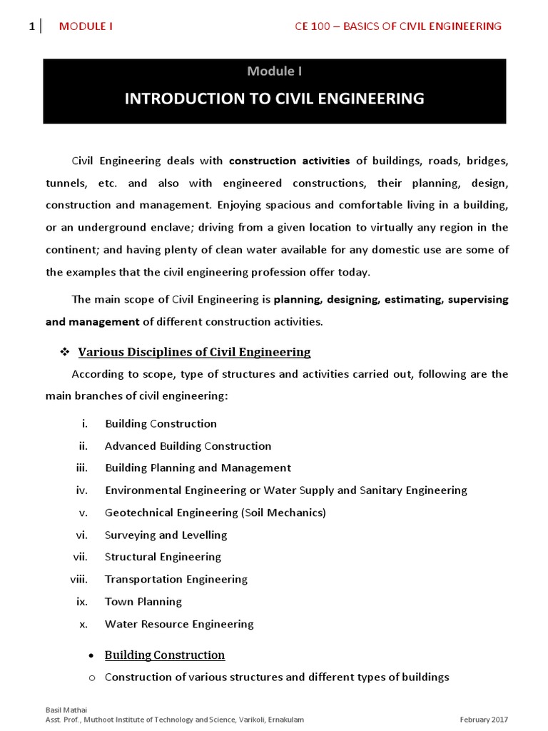 Module 1,2 PDF | PDF | Infrastructure | Civil Engineering