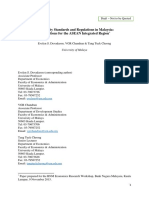 Food Safety Standards and Regulations in Malaysia: Implications For The ASEAN Integrated Region