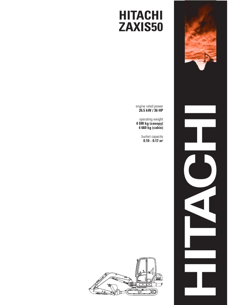 Hitachi ZX50 Excavator | PDF | Pump | Truck
