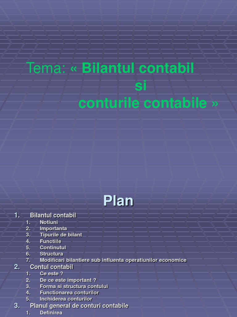 Bilantul Si Conturile Contabile | PDF