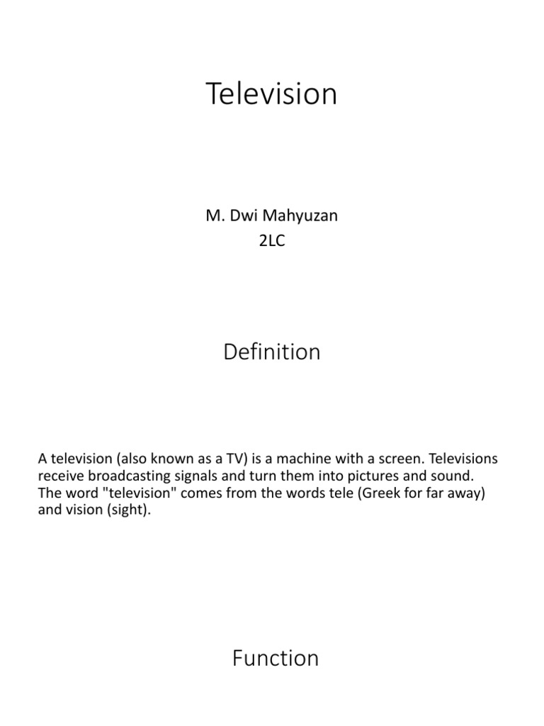 Understanding Television Types and Functions | PDF