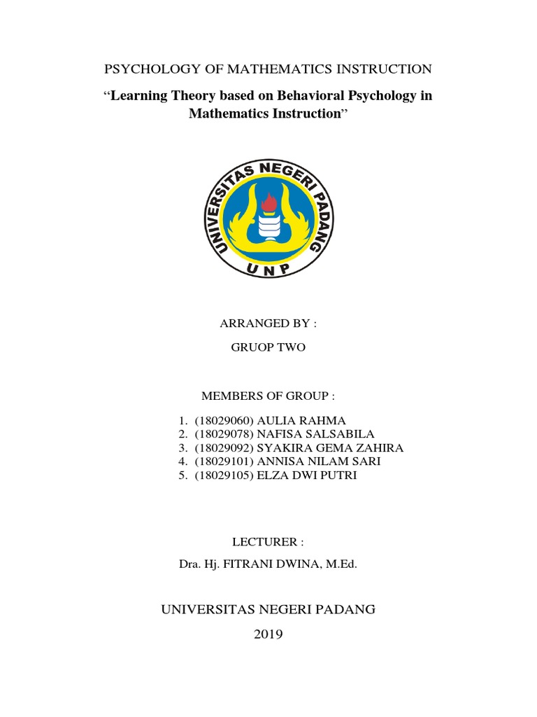 5 Psychology of Mathematics Instruction | PDF | Behaviorism | Learning