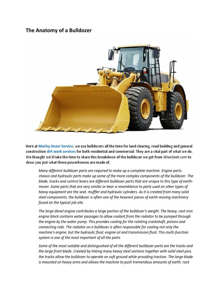 Bulldozer Parts and Functions Explained | PDF | Propulsion | Vehicles