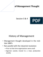 Evolution of Management Thought: Session 3 & 4