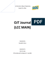 OJT Journal (LCC Main) : Bicol University College of Engineering Legazpi City, Albay