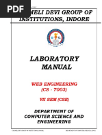 Chameli Devi Group of Institutions, Indore: Laboratory Manual