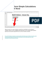 How To Perform Simple Calculations in Microsoft Word