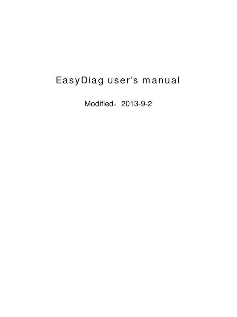 Easydiag User'S Manual: Modified 2013-9-2 | PDF | Google Play ...