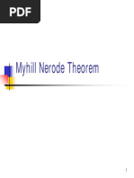 Myhill Nerode Theorem