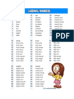 Números Cardinales en Inglés
