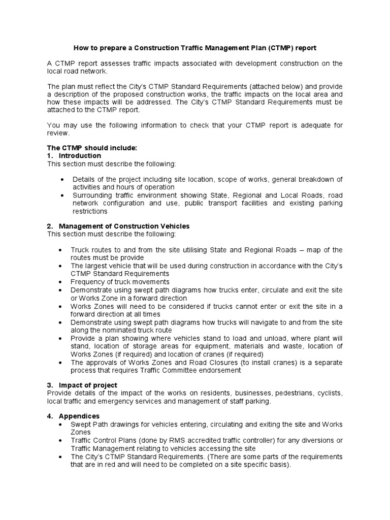 How To Prepare A Construction Traffic Management Plan (CTMP) Report ...