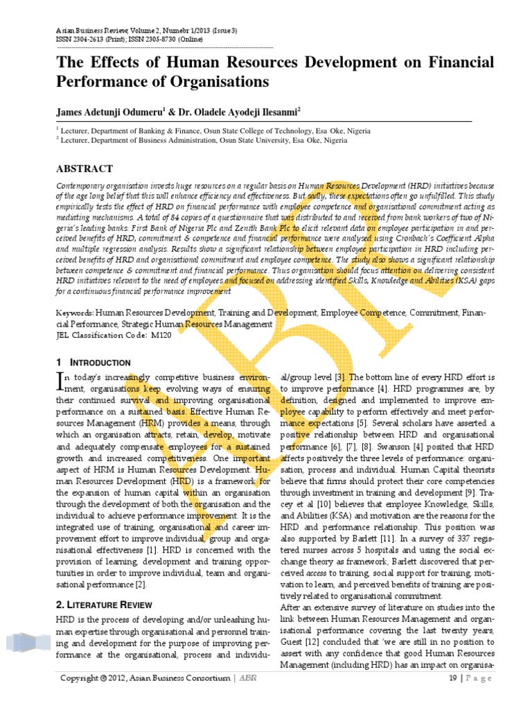 The Effects of Human Resources Developme PDF | PDF | Human Resources ...