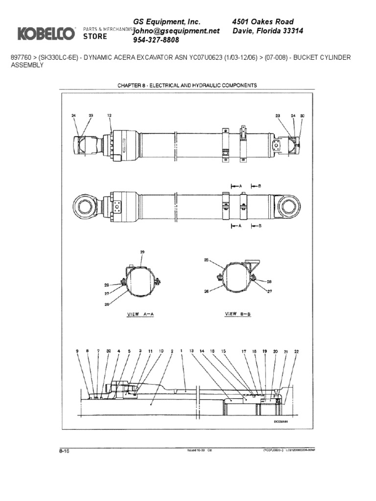 Bucket Cylinder Assembly Details | PDF | Piston | Engines