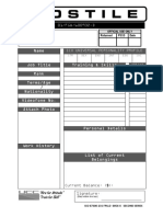 Hostile Character Sheet PDF