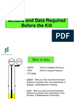 Actions and Data Required Before The Kill