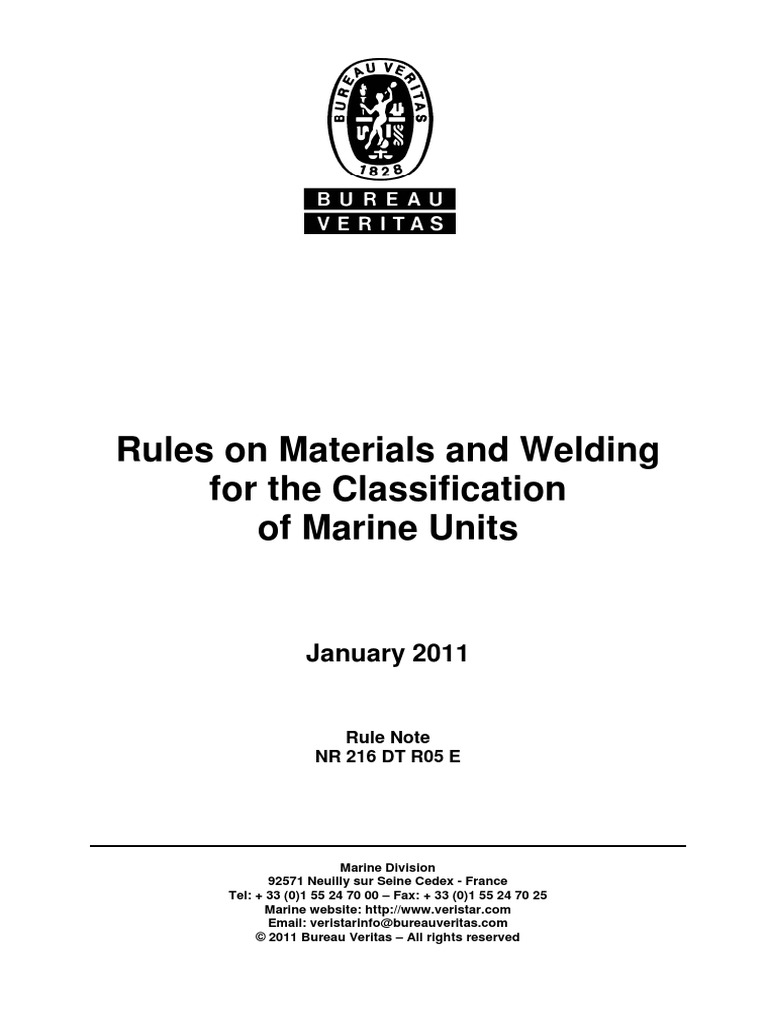 Rules On Materials and Welding For The Classification of Marine Units ...