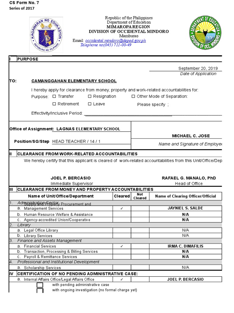 School & DistrictCLEARANCE Employment Business