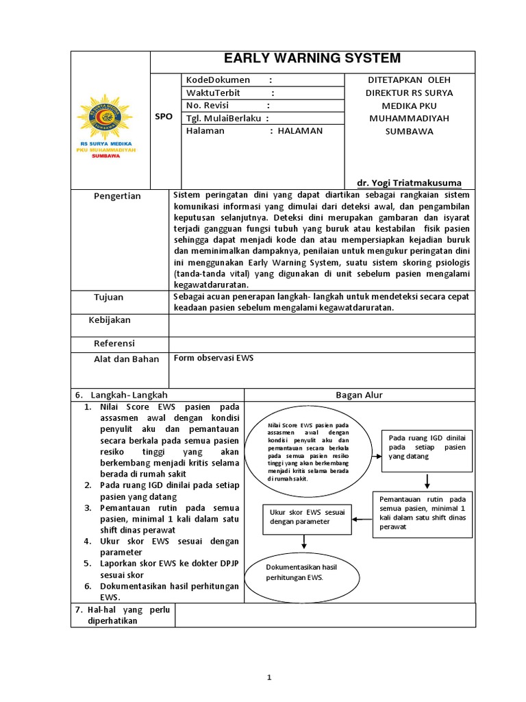 Sop Early Warning System PDF